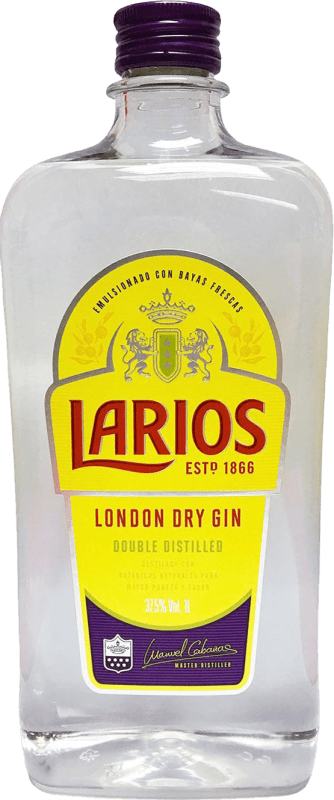 15,95 € Envio grátis | Genever Gin Larios Espanha Garrafinha 1 L PET