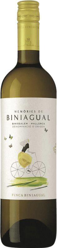 21,95 € Kostenloser Versand | Weißwein Biniagual Memòries Blanco D.O. Binissalem Spanien Muscat von Alexandria, Chardonnay, Premsal Flasche 75 cl
