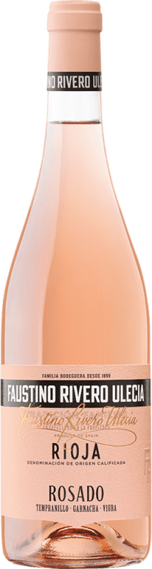 7,95 € Free Shipping | Rosé wine Faustino Rivero Rosado D.O.Ca. Rioja The Rioja Spain Tempranillo, Grenache, Viura Bottle 75 cl