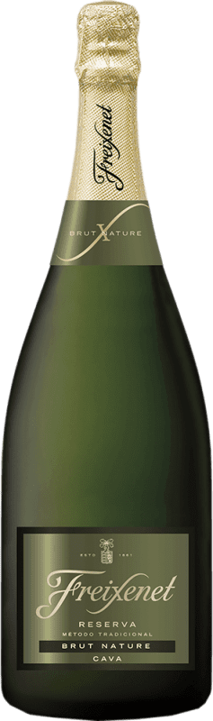 25,95 € Бесплатная доставка | Белое игристое вино Freixenet Brut Nature — Брют Натюр D.O. Cava Испания Macabeo — Макабео, Parellada — Парельяда Бутылка Магнум 1,5 L