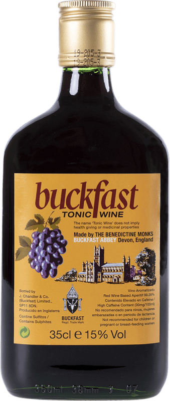 7,95 € Envio grátis | Vinho tinto Buckfast Tonic Wine Reino Unido Garrafa Quadril 35 cl