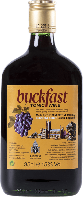 7,95 € Envío gratis | Vino tinto Buckfast Tonic Wine Reino Unido Petaca Pequeña 35 cl