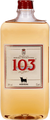 19,95 € Envio grátis | Brandy Conhaque Osborne 103 Etiqueta Blanca PET Espanha Garrafinha 1 L