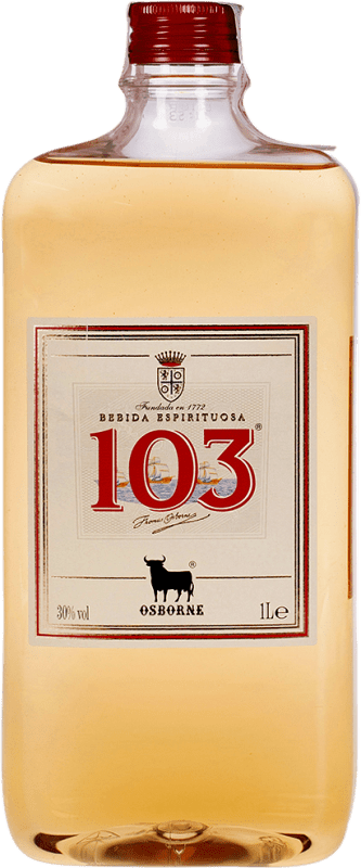 19,95 € Бесплатная доставка | Бренди Osborne 103 Etiqueta Blanca PET Испания Фляжка 1 L