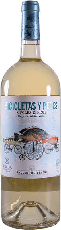 23,95 € Бесплатная доставка | Белое вино Family Owned Bicicletas y Peces Blanco Ecológico D.O. Rueda Испания Sauvignon White Eco Эко Био Органический бутылка Магнум 1,5 L