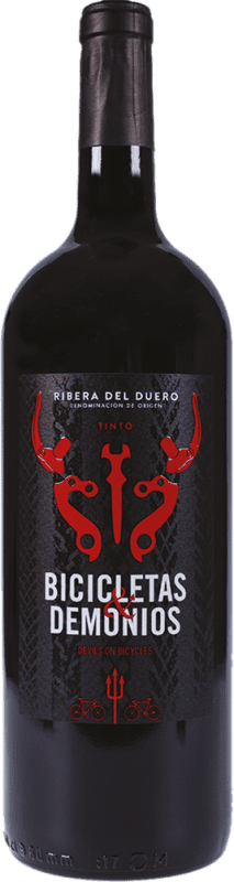 24,95 € Spedizione Gratuita | Vino Rosso Family Owned Bicicletas & Demonios D.O. Ribera del Duero Spagna Tempranillo Bottiglia Magnum 1,5 L