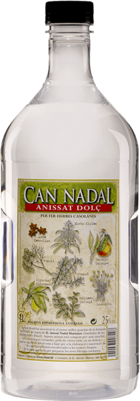 51,95 € Envio grátis | Anis Antonio Nadal Can Nadal 25º PET Doce Espanha Garrafa Especial 3 L