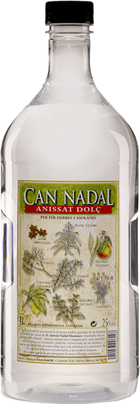 42,95 € Envío gratis | Anís Antonio Nadal Can Nadal 25º PET Dulce España Botella Especial 3 L