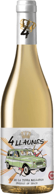 9,95 € Envio grátis | Vinho Branco Family Owned 4 Llaunes I.G.P. Vi de la Terra de Mallorca Maiorca Espanha Sauvignon, Premsal, Giró 75 cl