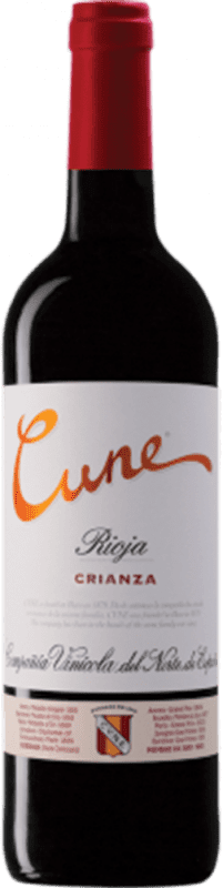 13,95 € Kostenloser Versand | Rotwein Norte de España - CVNE Cune Crianza — Kurze Fassreifung D.O.Ca. Rioja La Rioja Spanien Tempranillo, Garnacha — Grenache, Mazuelo Flasche 75 cl Schraubverschluss