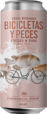 103,95 € Free Shipping | 24 units box Rosé Wine Family Owned Bicicletas y Peces D.O. Somontano Spain Tempranillo, Syrah — Shiraz Can 25 cl