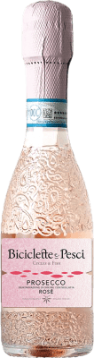 132,95 € Envío gratis | Caja de 24 unidades Espumoso Rosado Family Owned Biciclette e Pesci Rosé — Rosado D.O.C. Prosecco Italia Glera Botellín 20 cl