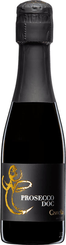 104,95 € Envio grátis | Caixa de 24 unidades Espumante branco Canella D.O.C. Prosecco Itália Glera Garrafa Pequena 20 cl