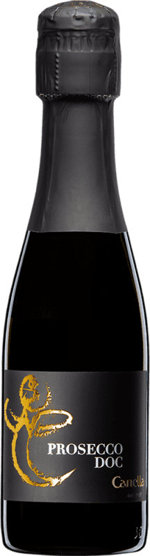 111,95 € Envio grátis | Caixa de 24 unidades Espumante Branco Canella D.O.C. Prosecco Itália Glera Garrafinha 20 cl