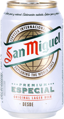 16,95 € Envío gratis | Caja de 12 unidades Cerveza San Miguel Premium Especial Original Lager España Lata 33 cl