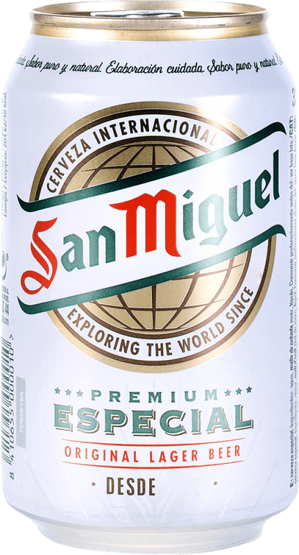 16,95 € 送料無料 | 12個入りボックス ビール San Miguel Lager, 特別, オリジナル, Premium — プレミアム スペイン 缶 33 cl