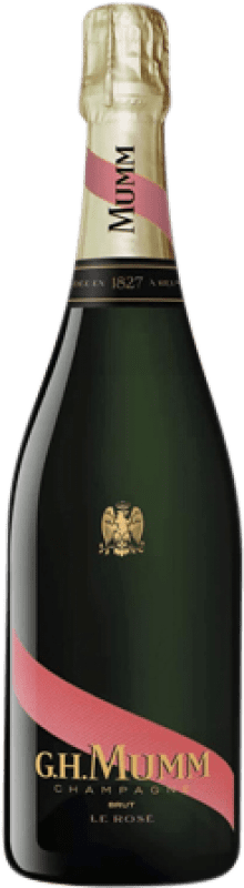 73,95 € Kostenloser Versand | Rosé Sekt G.H. Mumm Cordon Rouge Rosé A.O.C. Champagne Reims Frankreich Spätburgunder, Chardonnay, Pinot Meunier Flasche 75 cl