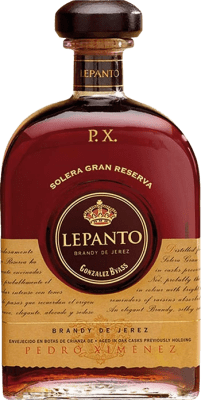 59,95 € Kostenloser Versand | Brandy González Byass Lepanto Solera Große Reserve D.O. Jerez-Xérès-Sherry Spanien Pedro Ximénez Medium Flasche 50 cl