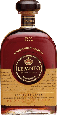 59,95 € Бесплатная доставка | Бренди González Byass Lepanto Solera — Солера Гран Резерва D.O. Jerez-Xérès-Sherry Испания Pedro Ximénez Средняя бутылка 50 cl