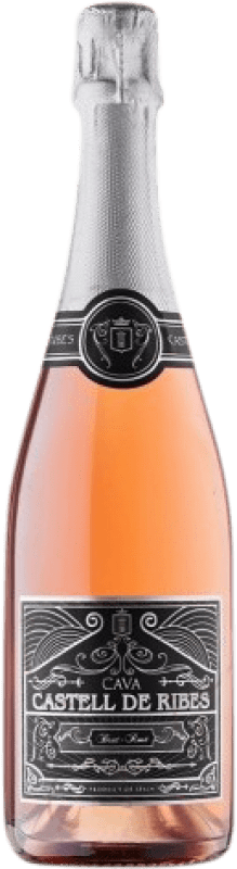 9,95 € Envio grátis | Espumante rosé Joan Sarda Castell de Ribes Rose Brut Jovem D.O. Cava Catalunha Espanha Garrafa 75 cl
