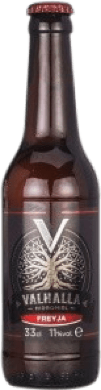 6,95 € Envío gratis | Licor de Hierbas Valhalla Freyja España Botellín Tercio 33 cl Hidromiel
