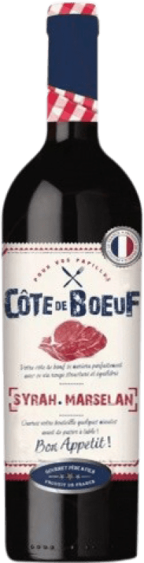 10,95 € Free Shipping | Red wine Gourmet Père & Fils Côte de Boeuf Young France Syrah, Marselan Bottle 75 cl