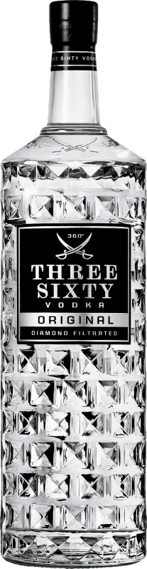 16,95 € Envio grátis | Vodca Three Sixty Original Alemanha Garrafa 70 cl