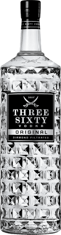 10,95 € Spedizione Gratuita | Vodka Three Sixty Originale Germania Bottiglia Medium 50 cl