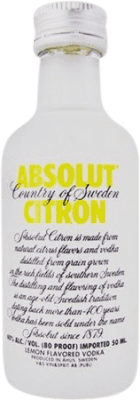3,95 € Free Shipping | Vodka Absolut Sweden Miniature Bottle 5 cl Citron — Lemon