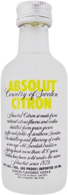 5,95 € Free Shipping | Vodka Absolut Citron Sweden Miniature Bottle 5 cl