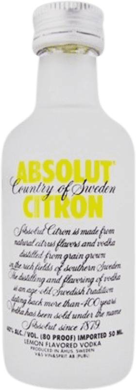4,95 € Free Shipping | Vodka Absolut Sweden Miniature Bottle 5 cl Citron — Lemon
