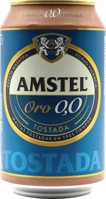 0,95 € Spedizione Gratuita | Birra Amstel Tostada Oro 0,0 Spagna Lattina 33 cl Senza Alcol