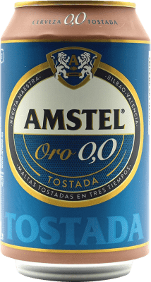0,95 € 免费送货 | 啤酒 Amstel Oro — 金色版, Tostada — 琥珀色啤酒 荷兰 罐 33 cl 0.0 零点零 不含酒精