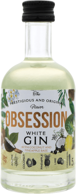 2,95 € Free Shipping | Genever Gin Andalusí Obsession France Miniature Bottle 5 cl Coconut, Pineapple