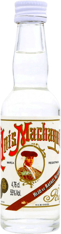 6,95 € Envio grátis | Anis Machaquito Extra Seco Espanha Garrafinha Miniatura 4 cl