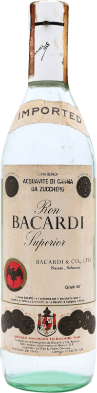 194,95 € Kostenloser Versand | Rum Bacardí Superior Puerto Rico Flasche 70 cl Sammlerflasche – Nicht zum Verzehr Geeignet