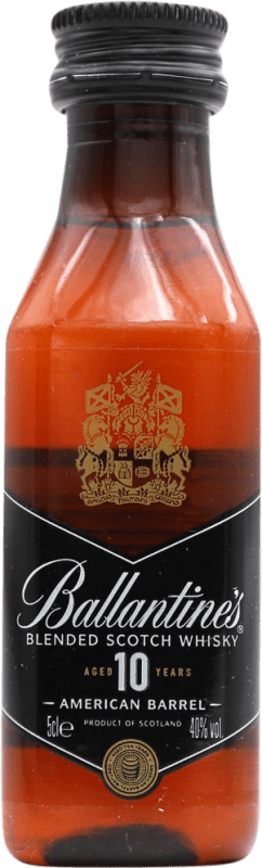 4,95 € Envoi gratuit | Whisky Blend Ballantine's American — Américain, Barrel — Fût Ecosse Royaume-Uni 10 Ans Mini-Bouteille 5 cl