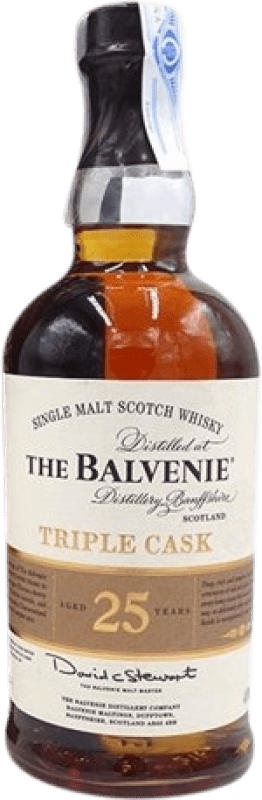 1 054,95 € Spedizione Gratuita | Whisky Single Malt Balvenie Triple Cask — Tripla Botte Scozia Regno Unito 25 Anni 70 cl Esemplare da Collezione Non Idoneo al Consumo