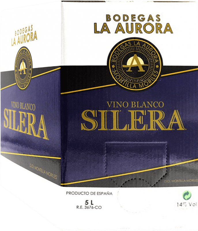 21,95 € Бесплатная доставка | Белое вино La Aurora Silera Blanco D.O. Montilla-Moriles Испания Bag in Box 5 L