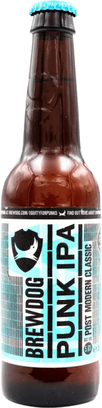4,95 € Envio grátis | Cerveja BrewDog Punk IPA — India Pale Ale Reino Unido Garrafinha Terço 33 cl