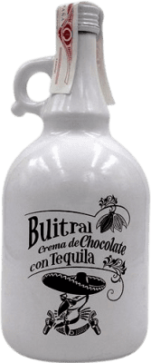 15,95 € Envío gratis | Crema de Licor Buitral Chocolate con Tequila México Botella 1 L