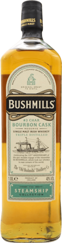 58,95 € Free Shipping | Whisky Single Malt Bushmills Steamship Bourbon Cask United Kingdom Bottle 1 L