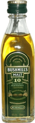 2,95 € Envío gratis | Whisky Single Malt Bushmills Irlanda 10 Años Botellín Miniatura 5 cl
