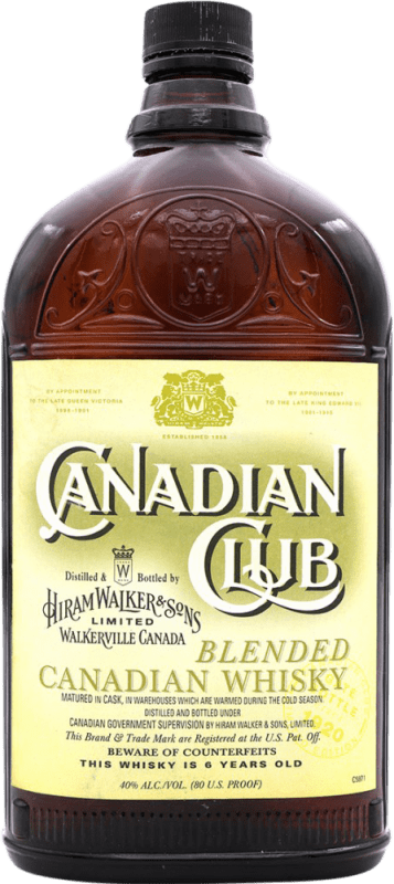 271,95 € Free Shipping | Whisky Blended Canadian Club Collector's Specimen Canada 6 Years Bottle 70 cl