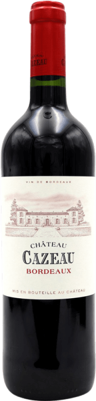 8,95 € Free Shipping | Red Wine Château Cazeau A.O.C. Bordeaux France Bottle 75 cl