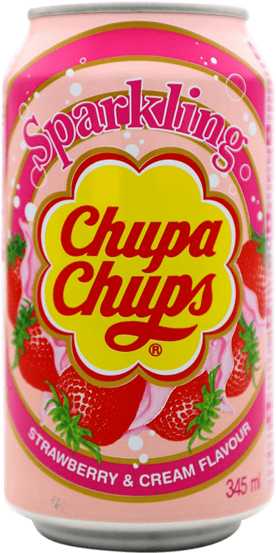 3,95 € Spedizione Gratuita | Bibite Chupa Chups Cream — Panna Spagna Lattina 33 cl Strawberry — Fragola