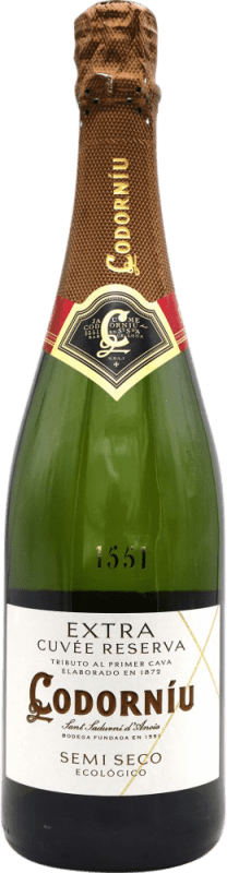 9,95 € Envío gratis | Espumoso Blanco Codorníu Semiseco Extra D.O. Cava España Botella 75 cl