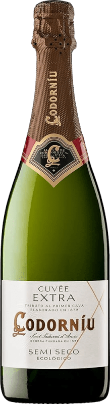 9,95 € Envío gratis | Espumoso Blanco Codorníu Semiseco Extra D.O. Cava España 75 cl