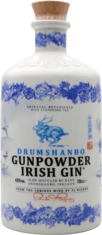 48,95 € 免费送货 | 金酒 Drumshanbo Gunpowder Cerámica 爱尔兰 瓶子 70 cl