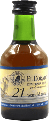 19,95 € Envoi gratuit | Rhum Demerara El Dorado Guyane 21 Ans Bouteille Miniature 5 cl